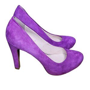Franco Sarto Womens Pumps size 10 Purple Suede Round Toe Party Going Out